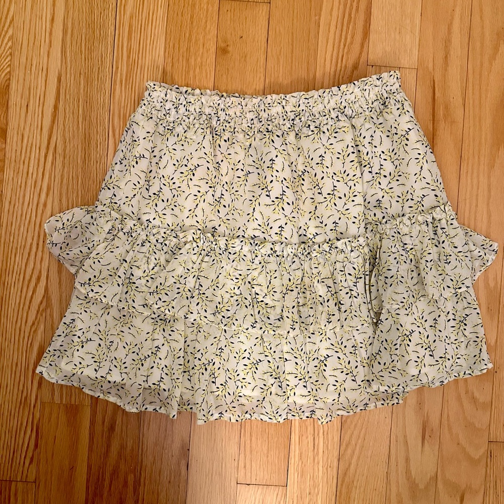AQUA smocked floral mini skirt